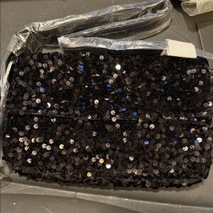 Nicole Miller Black Sequin Purse Bag. NWT New  glitzy date night